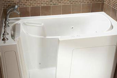 anti-slip flooring on a walk-in tub