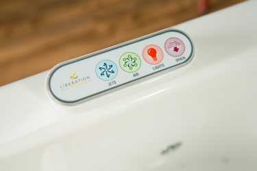 hyrdotherapy buttons on a walk-in tub