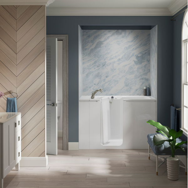bathroom renovation with new walk-in tub for seniors